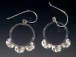 Round wire tri-leaf earrings