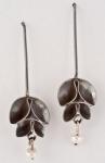 Fl db stack wire earrings w pearls