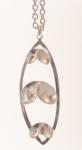 Fl leaf framed silver necklace