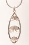 FL leaf frame small silver necklace