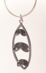 FL leaf frame small oxidized necklace