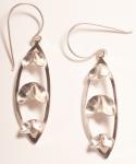 FL leaf frame silver earrings