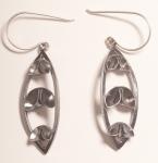 FL leaf frame oxidized earrings